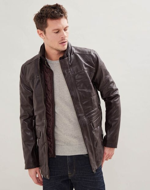 Chaqueta de cuero Baudouin marrón