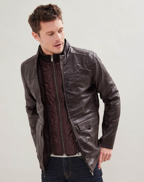 Chaqueta de cuero Baudouin marrón