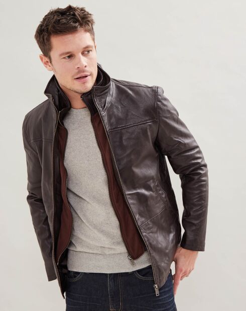 Bruine leren jas Billy