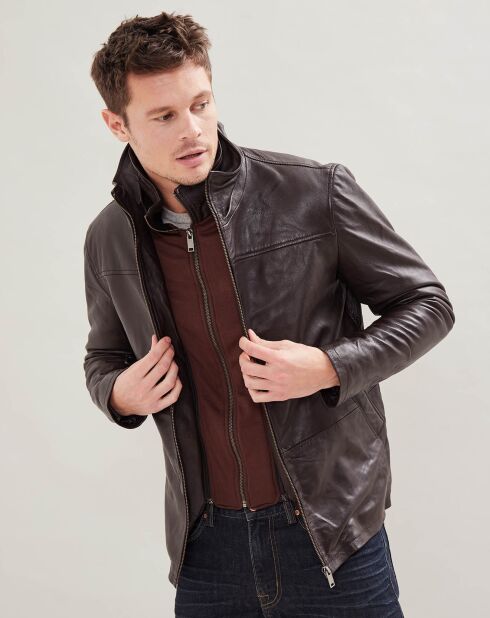 Bruine leren jas Billy