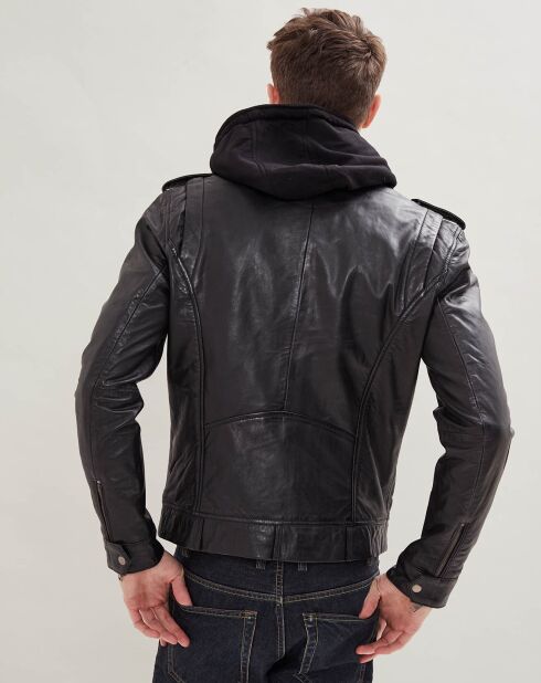 Zwarte leren jas van Berat