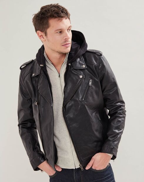 Zwarte leren jas van Berat