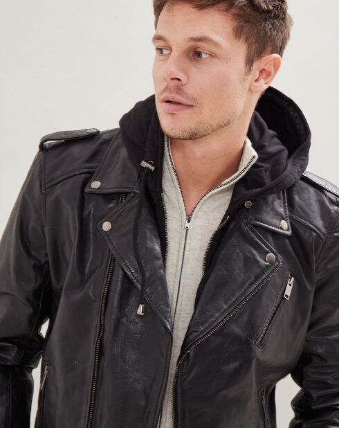 Zwarte leren jas van Berat