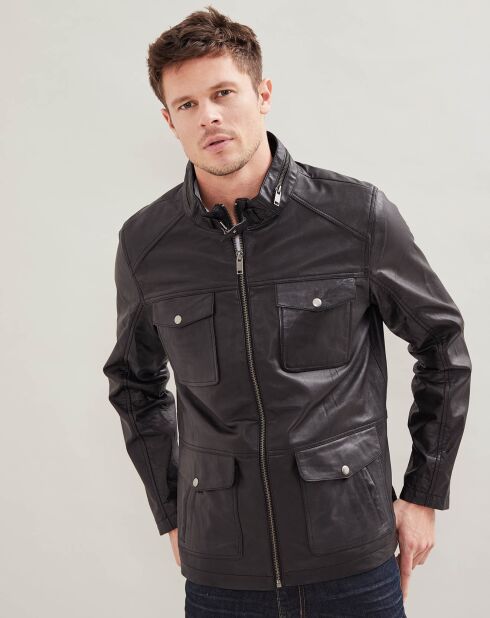 Brendan zwarte leren jas