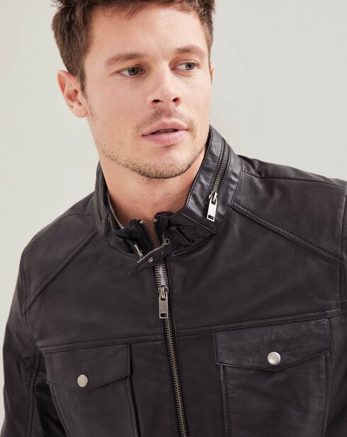 Brendan zwarte leren jas