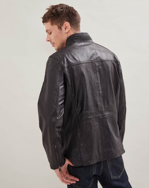 Brendan zwarte leren jas