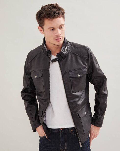 Brendan zwarte leren jas