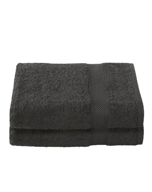 2 Duschtücher Stéphanie, 70 x 140 cm, Anthrazit