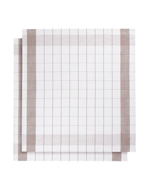 2 strofinacci misti bianchi/funghi - 68x68 cm