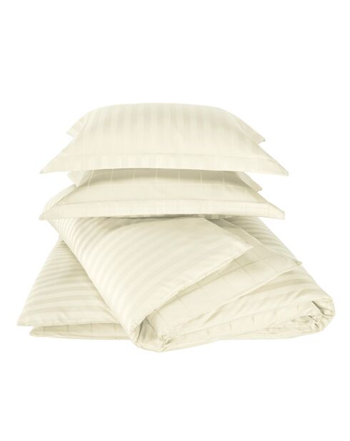 Parure housse de couette Zygo blanc ivoire