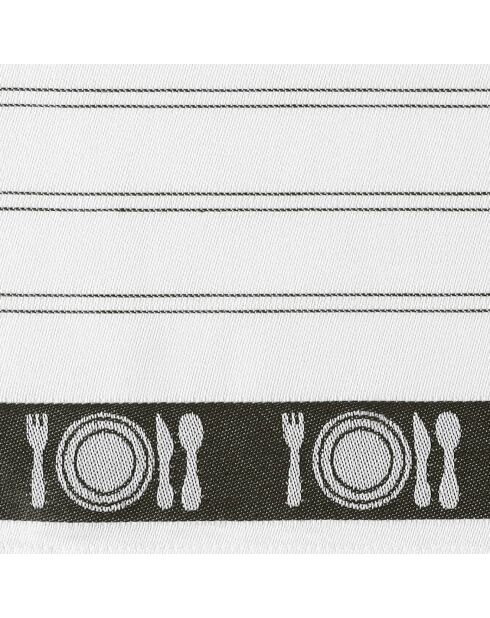 3 strofinacci BML bianco/nero - 65x65 cm