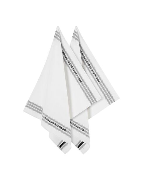 2 Torchons Dish noir/blanc/gris - 65x70 cm