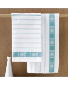 3 Torchons BML blanc/turquoise - 65x65 cm