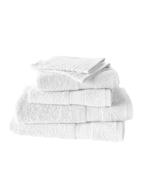 Set de salle de bain blanc - 6 pièces