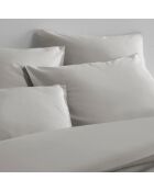 Parure housse de couette 100% Satin de Coton Olivia gris clair