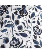 Parure housse de couette 100% Satin de Coton Meadow indigo/blanc