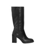 Bottes en Cuir Paprica noires - Talon 8 cm