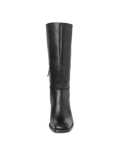 Bottes en Cuir Paprica noires - Talon 8 cm
