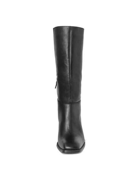 Bottes en Cuir Paprica noires - Talon 8 cm