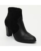 Bottines en Cuir Angie noires - Talon 7.5 cm