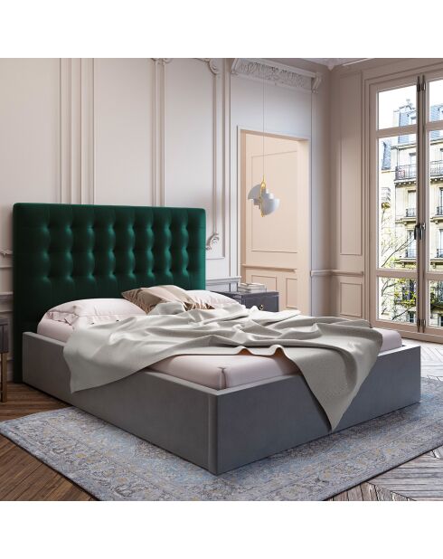 Tête de Lit en Velours Athena vert bouteille - 160x120 cm