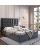 Tête de Lit en Velours Athena gris foncé - 160x120 cm