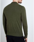 Pull col polo boutonné kaki