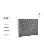 Tête de Lit en Velours Eiffel gris foncé - 180x120 cm
