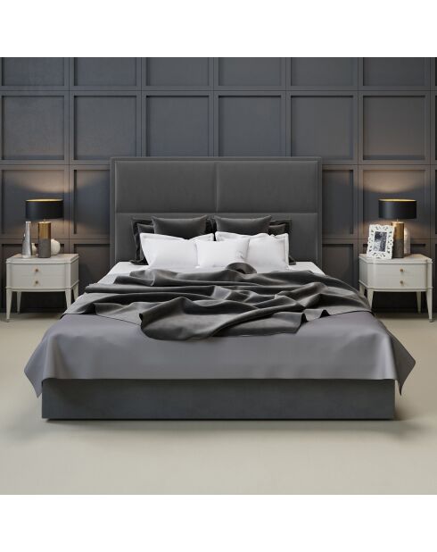 Tête de Lit en Velours Lara gris foncé - 160 cm