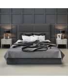 Tête de Lit en Velours Lara gris foncé - 180 cm