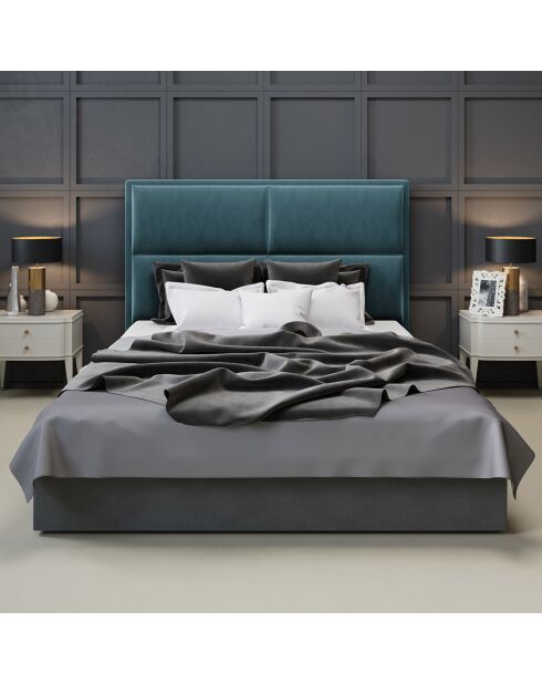 Tête de Lit en Velours Lara pétrole - 160x120 cm