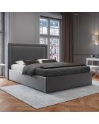 Tête de Lit en Velours Primevere gris foncé - 160x120 cm