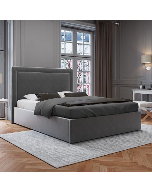 Tête de Lit en Velours Primevere gris foncé - 160x120 cm