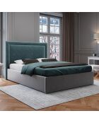 Tête de Lit en Velours Primevere pétrole - 180x120 cm