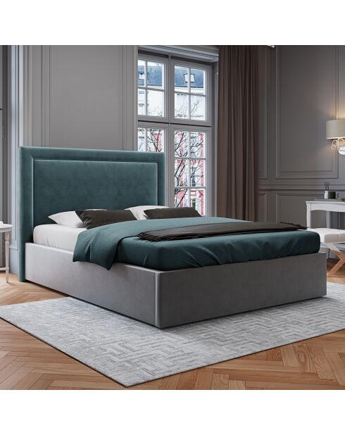Tête de Lit en Velours Primevere pétrole - 180x120 cm