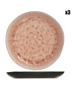 3 Assiettes plates Laguna roses - D.26.5 cm