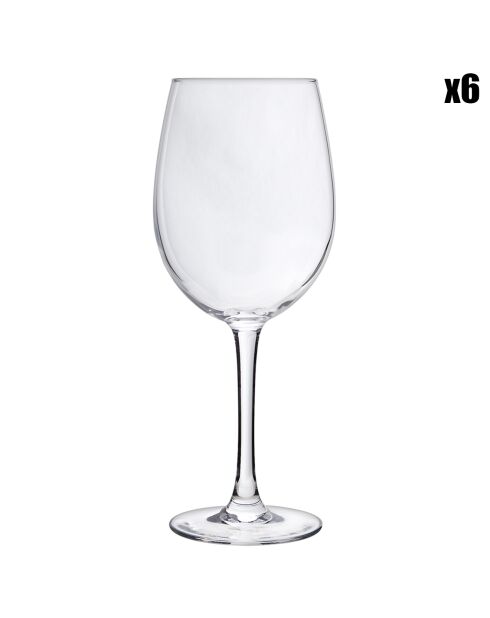 6 Verres à vin Cosy moments transparents - 36 cl