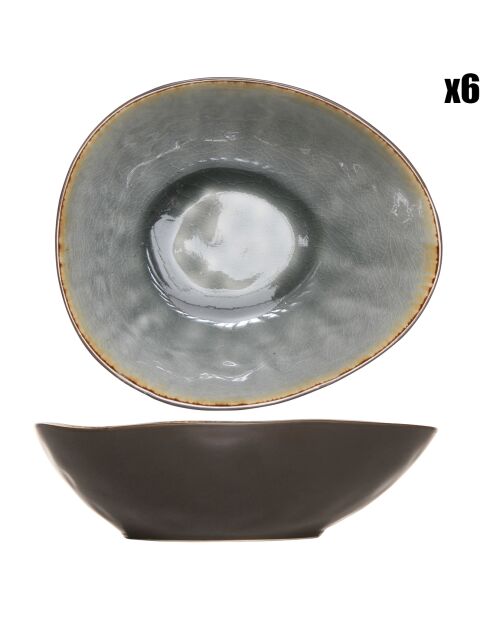 6 Coupelles Laguna grises - 20x16.5x6 cm