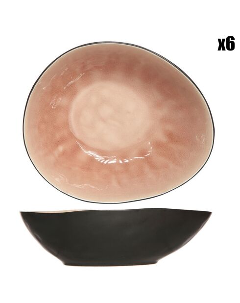 6 Coupelles Laguna roses - 20x16.5x6 cm