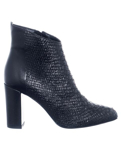 Bottines en Cuir Cabo noires - Talon 8.5 cm