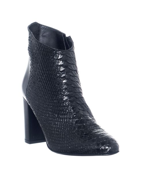 Bottines en Cuir Cabo noires - Talon 8.5 cm