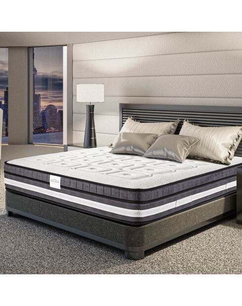Ensemble matelas & sommier Prezioso blanc/gris - 90x190 cm