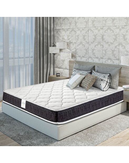 Ensemble matelas & sommier Prima blanc/gris - 140x190 cm