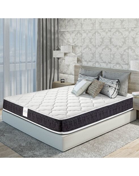 Ensemble matelas & sommier Prima blanc/gris - 160x200 cm
