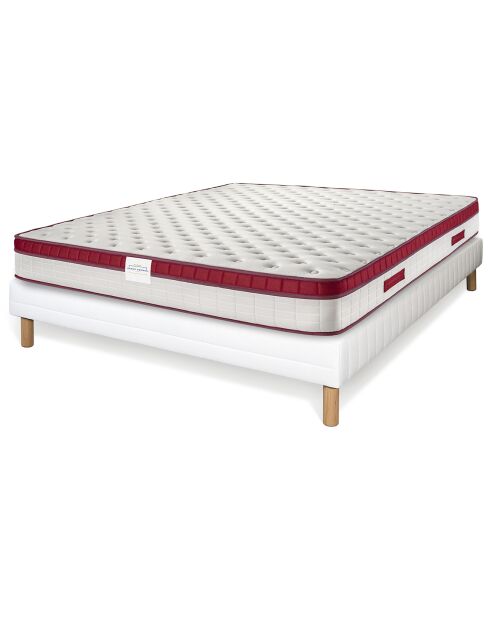 Ensemble matelas & sommier Famoso rouge/blanc - 140x200 cm