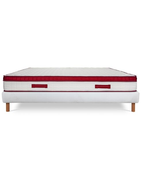 Ensemble matelas & 2 sommiers Famoso rouge/blanc - 2x100x200 cm
