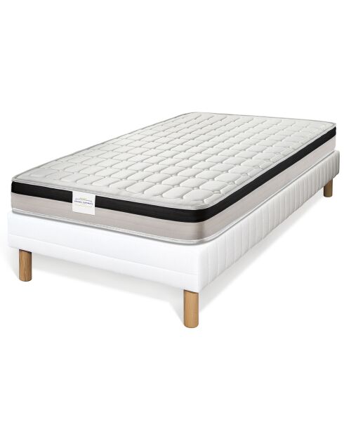 Ensemble matelas & sommier Magnifico blanc/noir - 90x200 cm