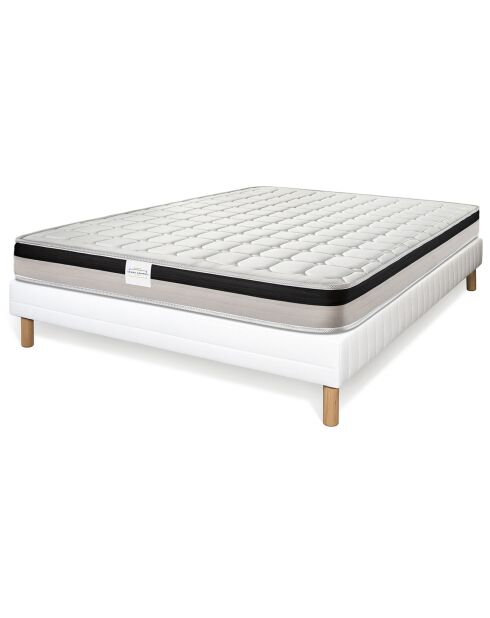 Ensemble matelas & sommier Magnifico blanc/noir - 140x190 cm