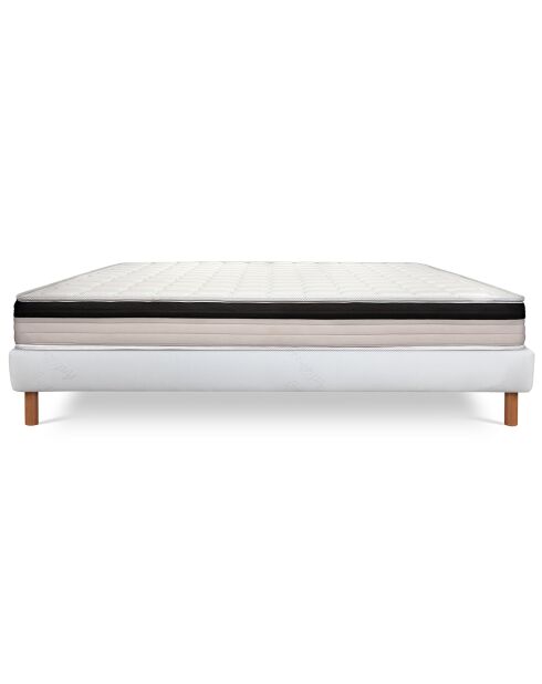 Ensemble matelas & sommier Magnifico blanc/noir - 160x200 cm