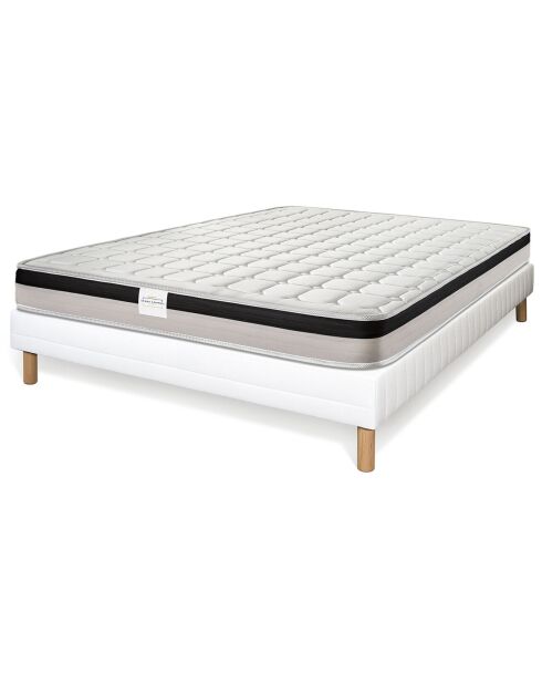 Ensemble matelas & sommier Magnifico blanc/noir - 160x200 cm
